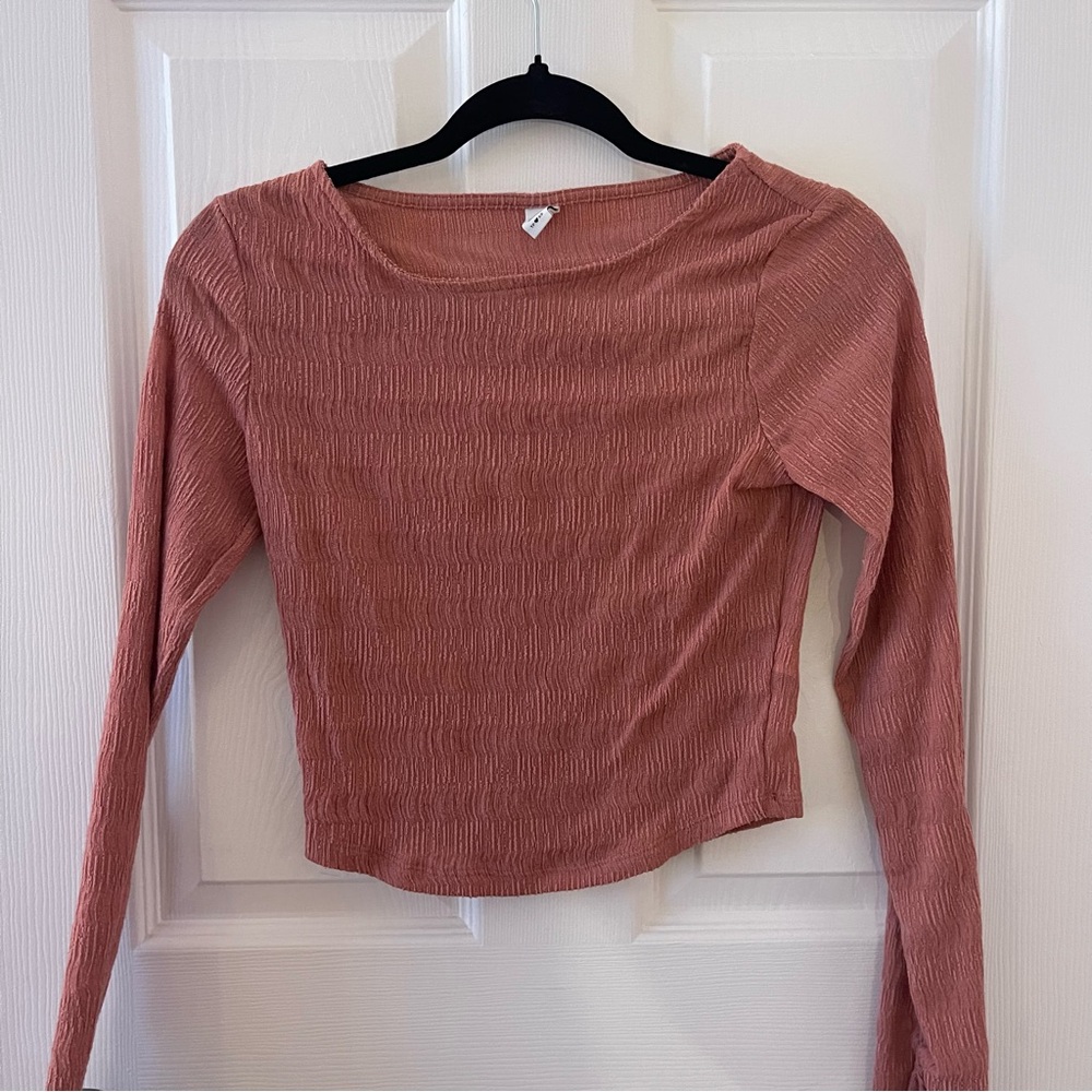 Twik Long Sleeve Top in Warm Terracotta